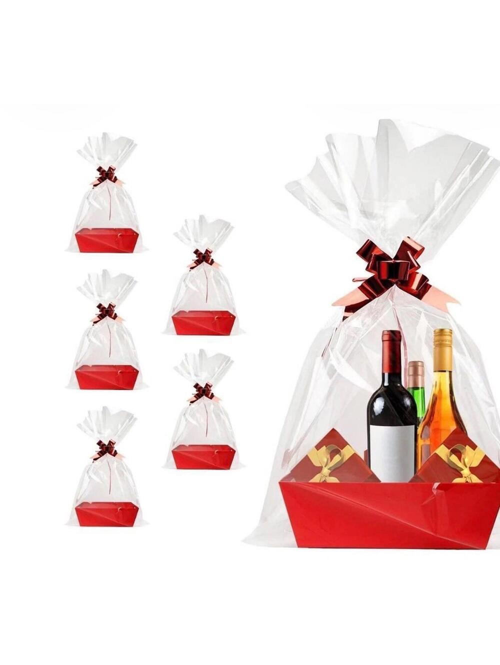 Basket For Gifts Empty 5 Pack Sturdy Empty Gift Basket Kit With Handles Red C...